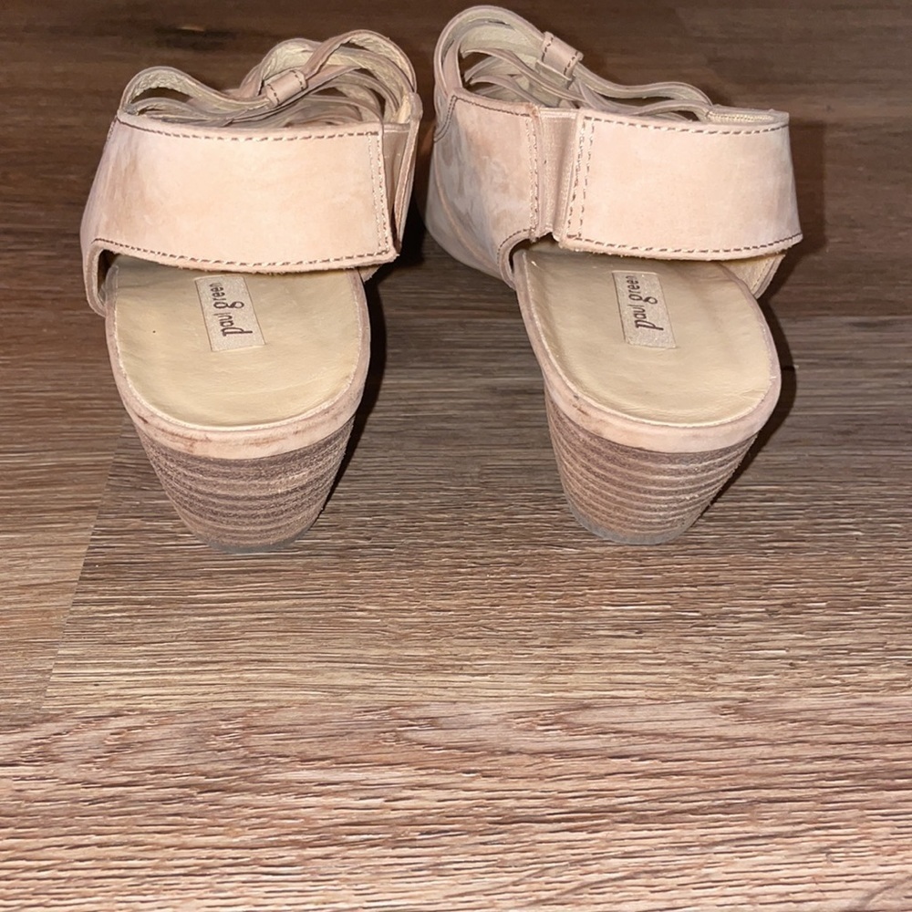 Paul Green 'Mattie' Slingback Suede Sandal Shoes Beige 5.5 - Picture 2 of 6